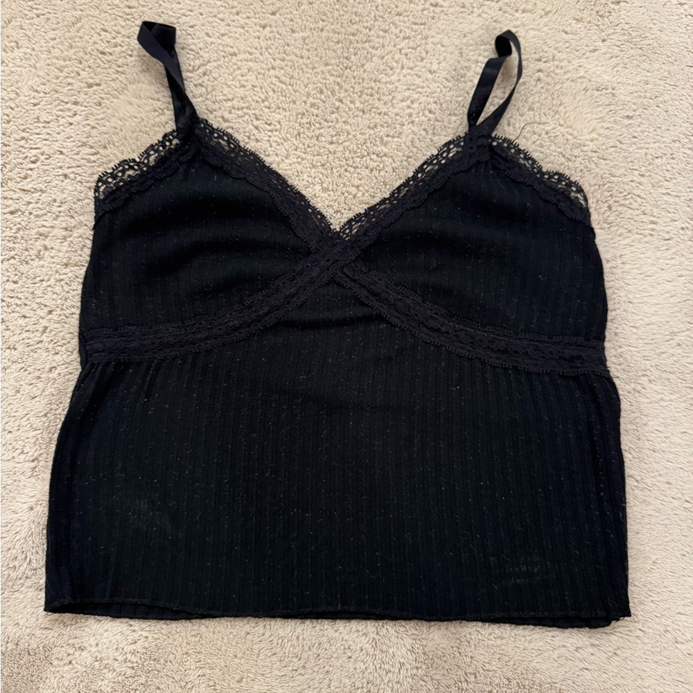 Wild Fable Black Lace Detail Top